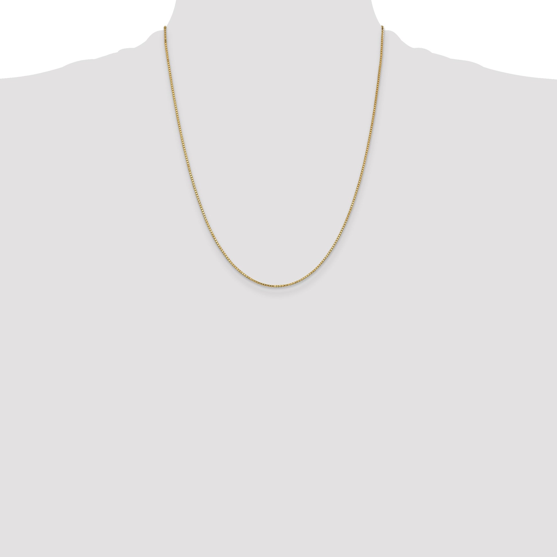 14K 22 inch 1.1mm Box with Lobster Clasp Chain