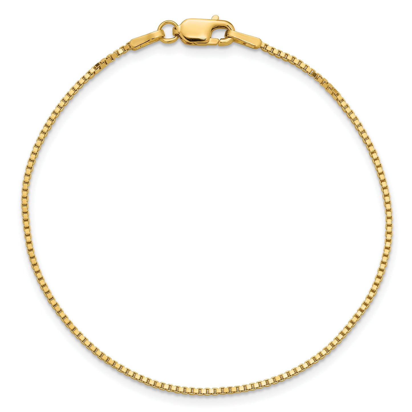 14K 7 inch 1.1mm Box with Lobster Clasp Bracelet
