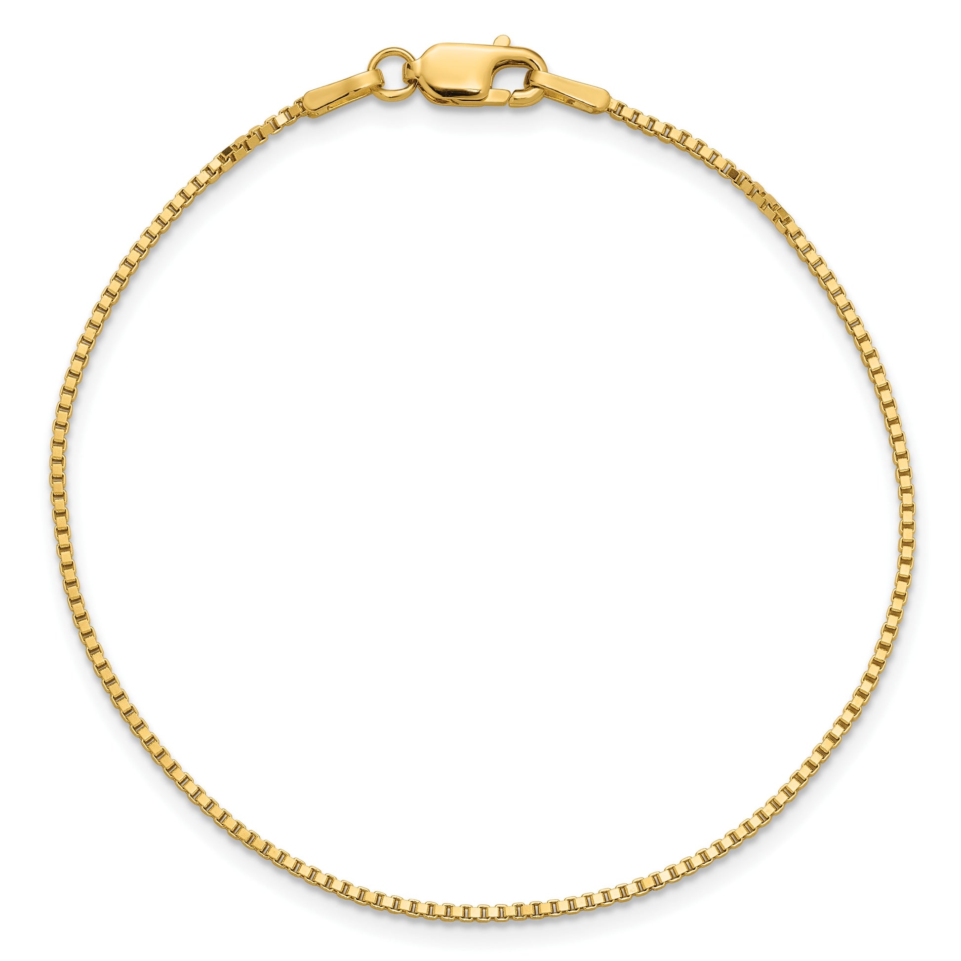 14K 7 inch 1.1mm Box with Lobster Clasp Bracelet