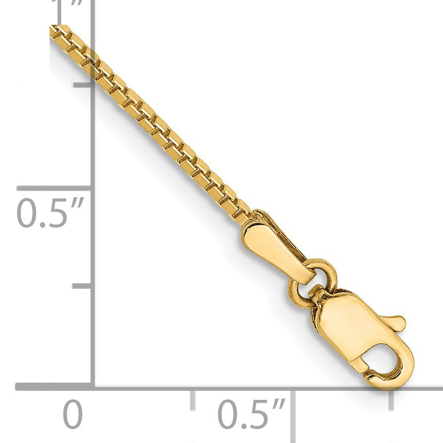 14K 7 inch 1.1mm Box with Lobster Clasp Bracelet