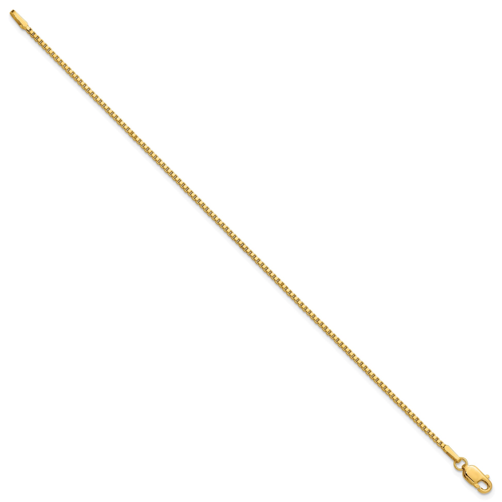 14K 7 inch 1.5mm Box with Lobster Clasp Bracelet