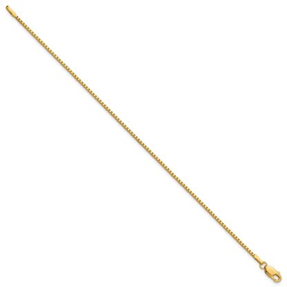 14K 7 inch 1.5mm Box with Lobster Clasp Bracelet
