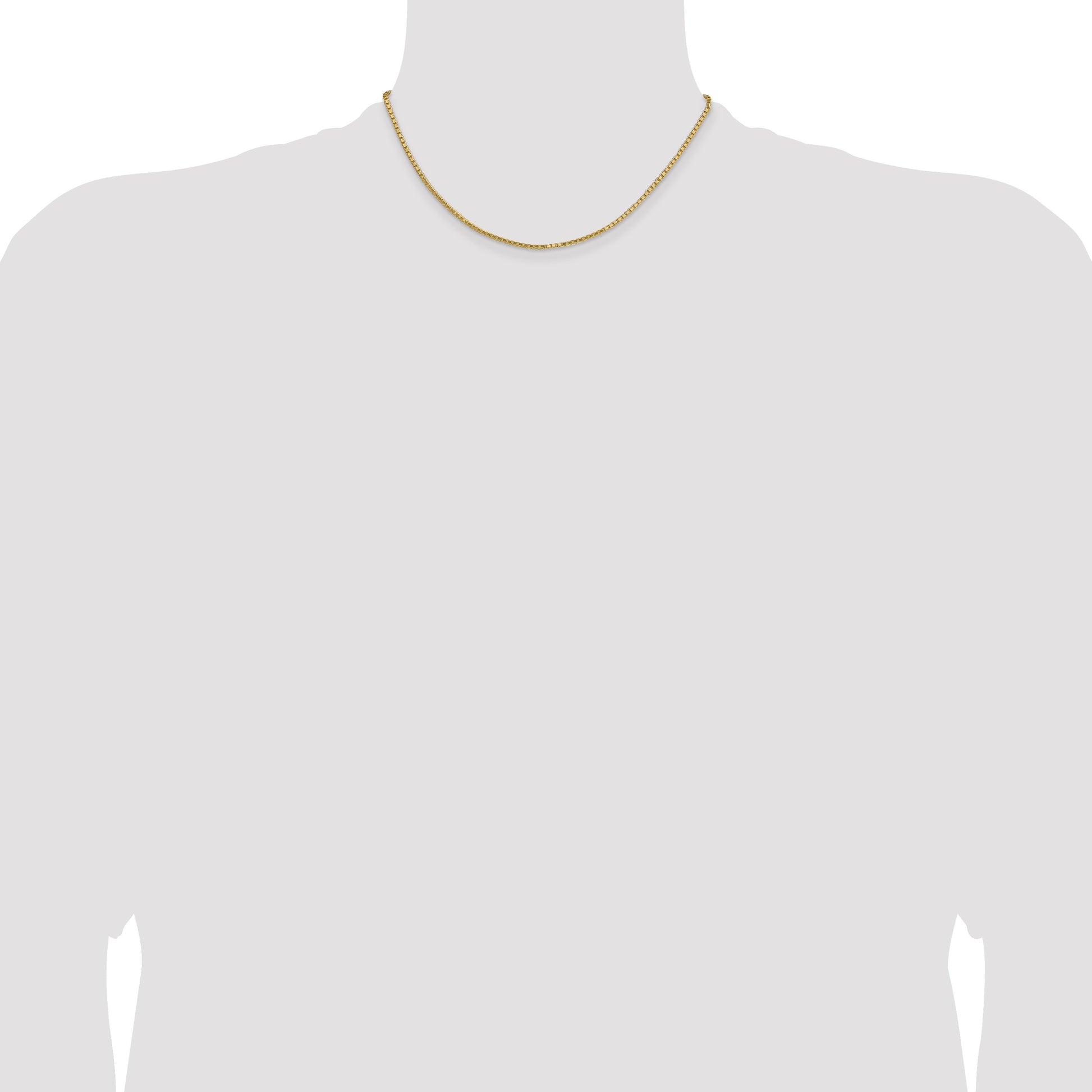 14K 16 inch 1.9mm Box with Lobster Clasp Chain