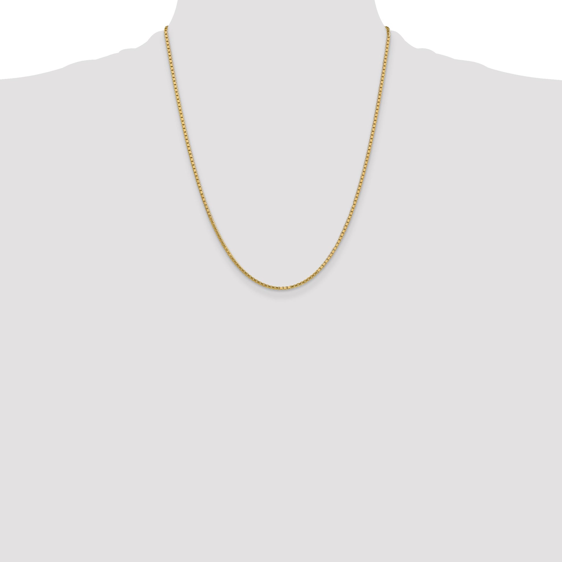 14K 22 inch 1.9mm Box with Lobster Clasp Chain