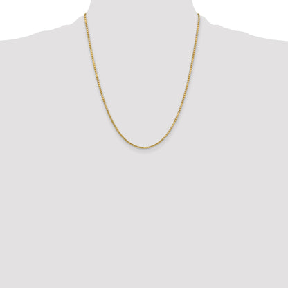 14K 22 inch 1.9mm Box with Lobster Clasp Chain