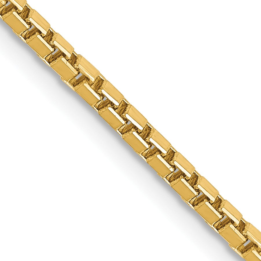 14K 18 inch 1.9mm Box with Lobster Clasp Chain