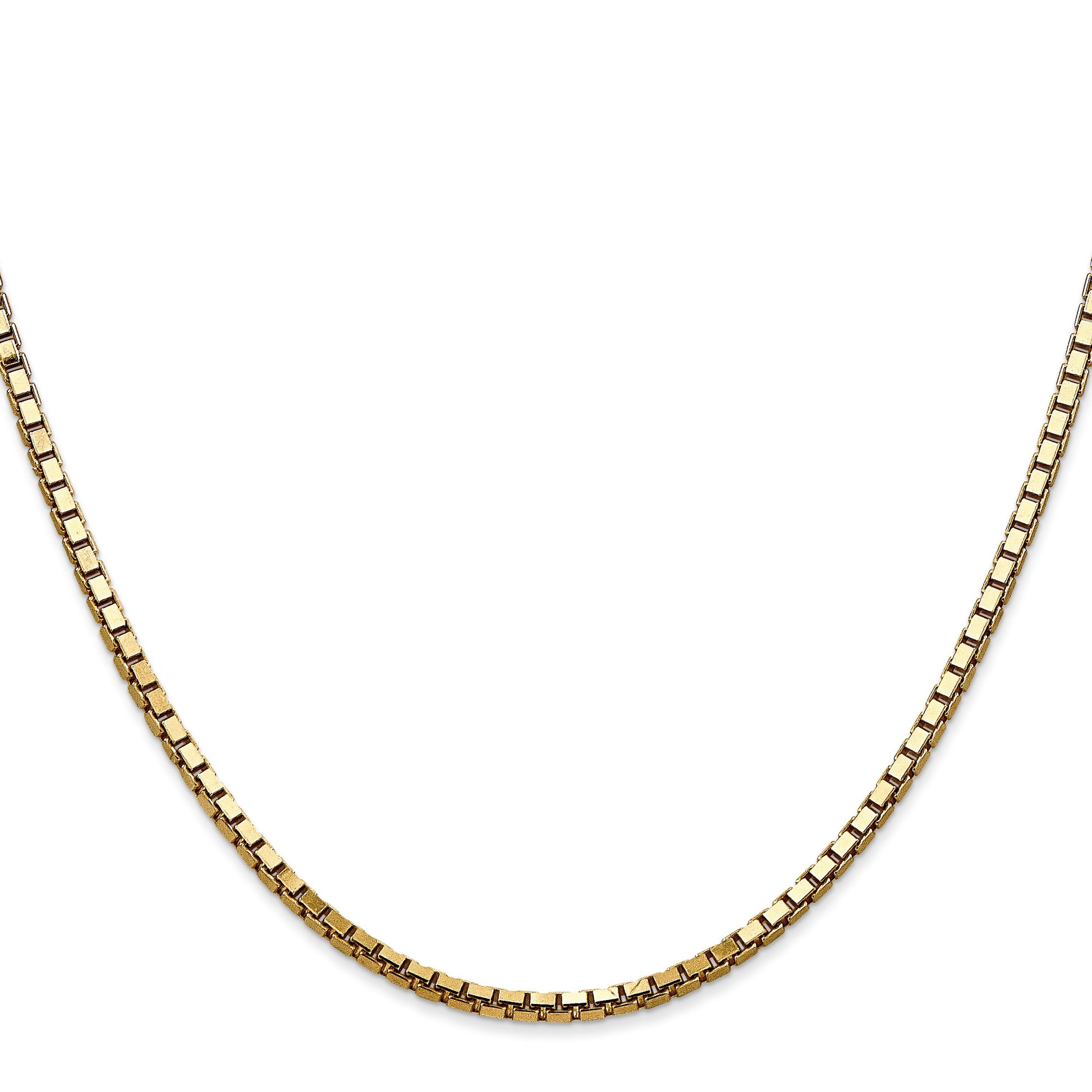 14K 30 inch 2.5mm Box with Lobster Clasp Chain