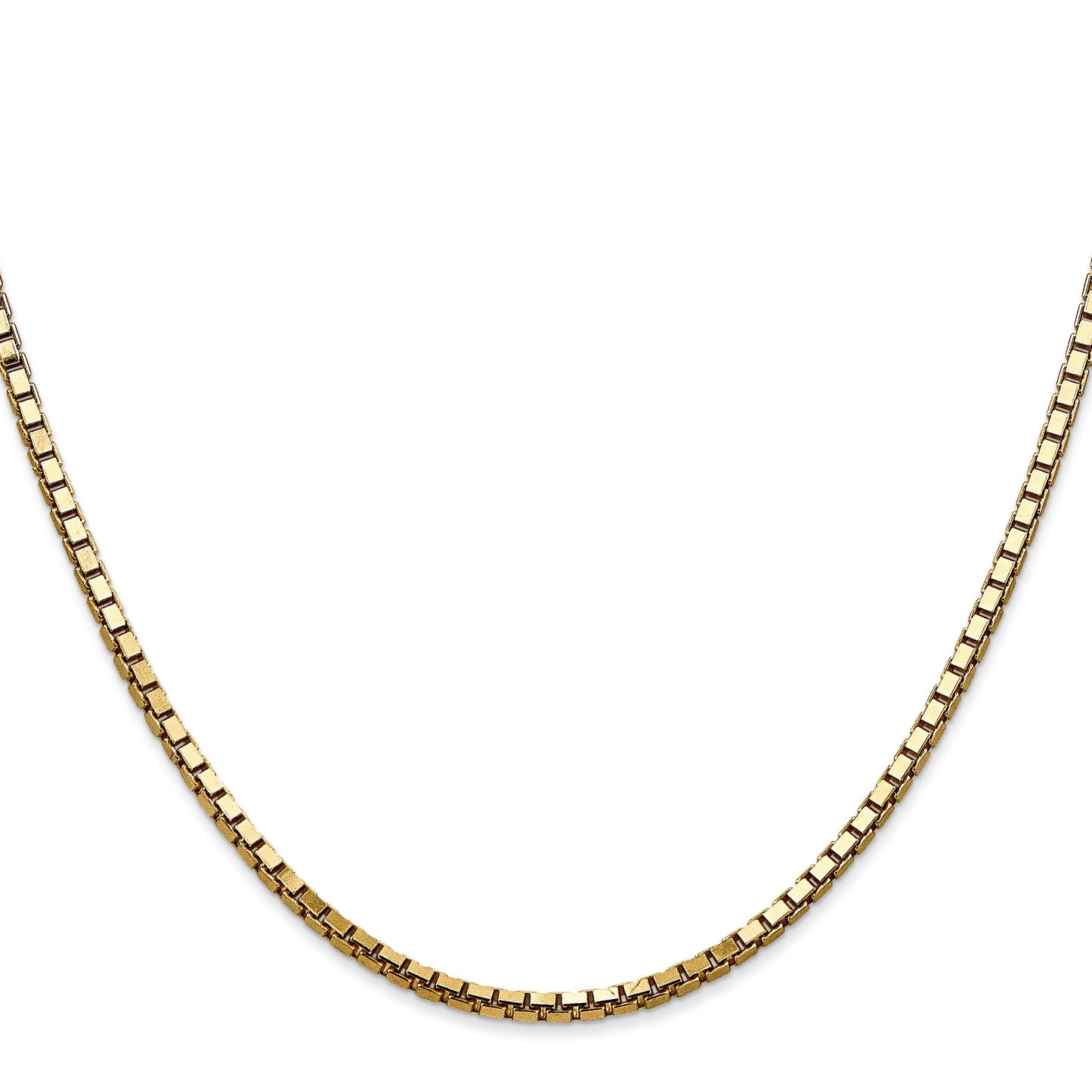 14K 28 inch 2.5mm Box with Lobster Clasp Chain