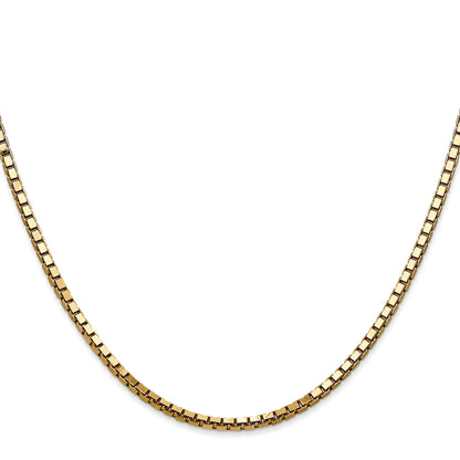 14K 28 inch 2.5mm Box with Lobster Clasp Chain