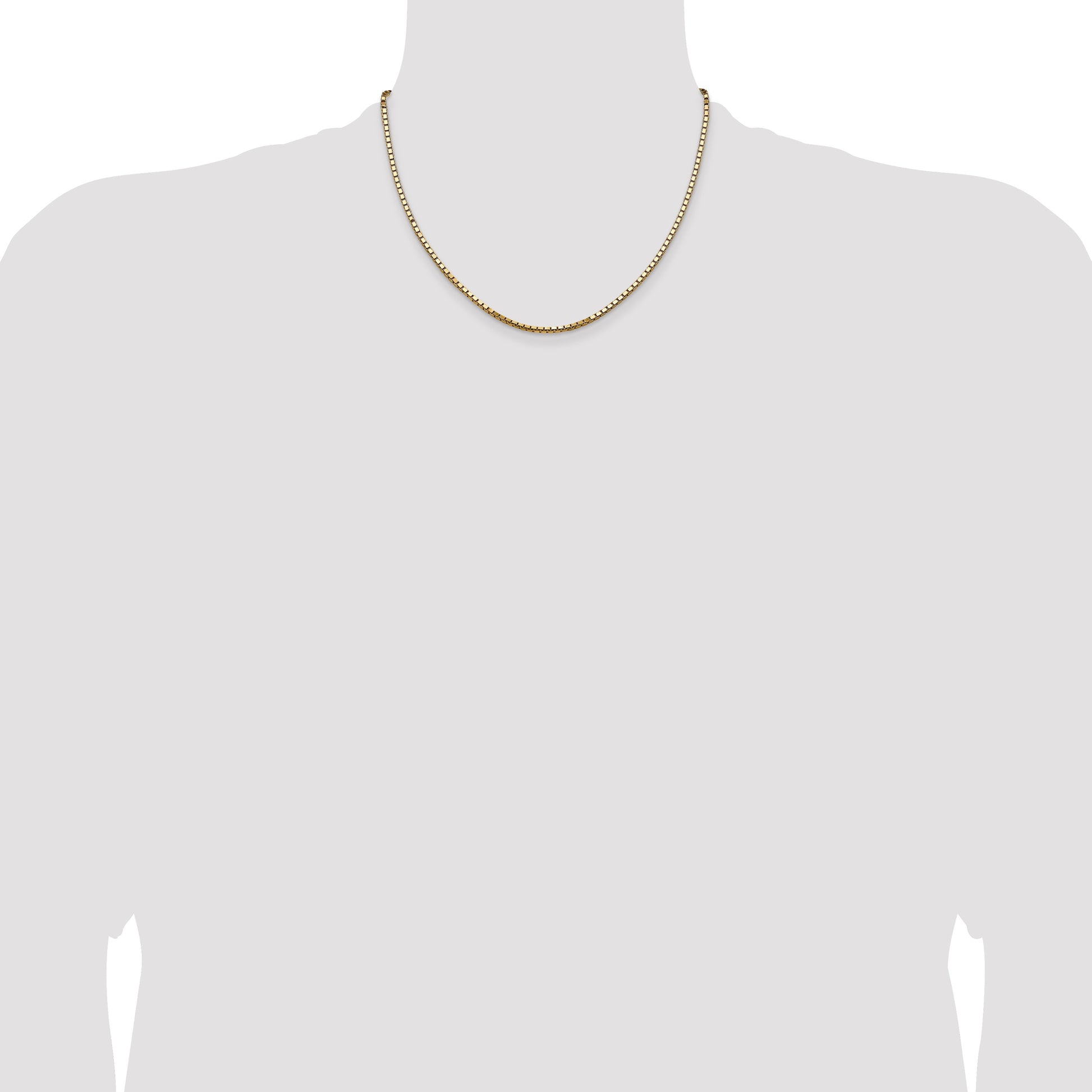 14K 18 inch 2.5mm Box with Lobster Clasp Chain