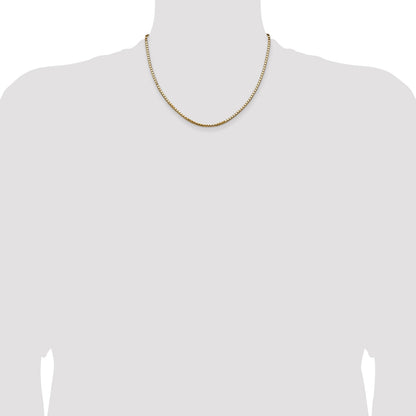 14K 18 inch 2.5mm Box with Lobster Clasp Chain