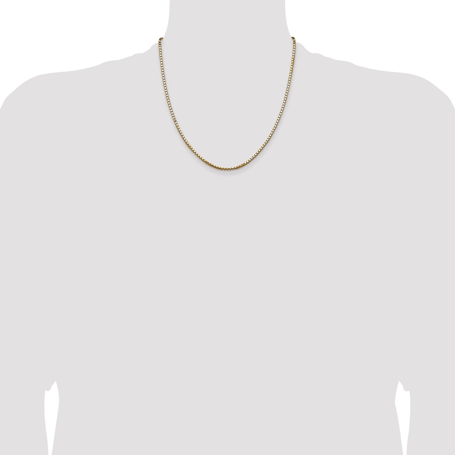 14K 20 inch 2.5mm Box with Lobster Clasp Chain