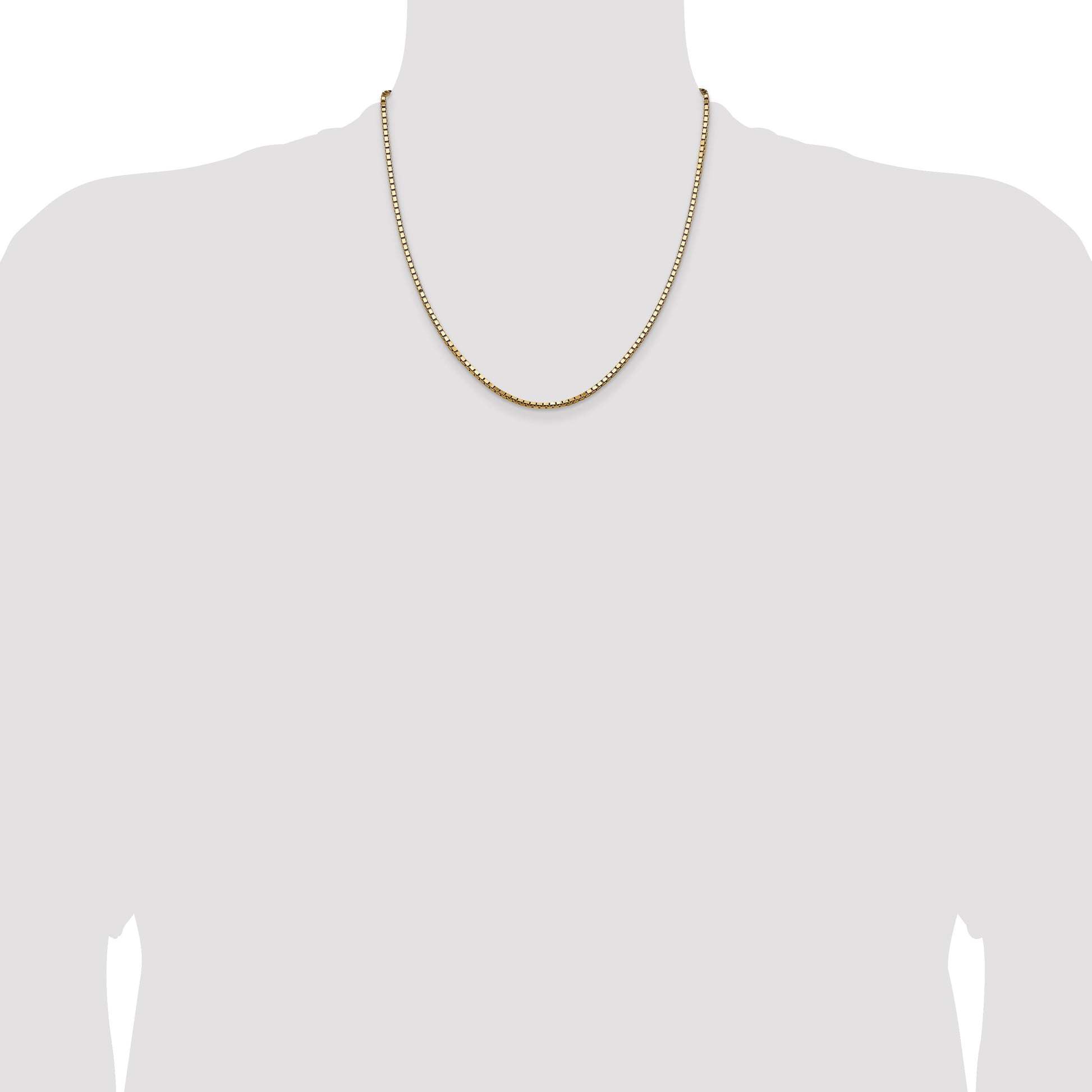 14K 20 inch 2.5mm Box with Lobster Clasp Chain