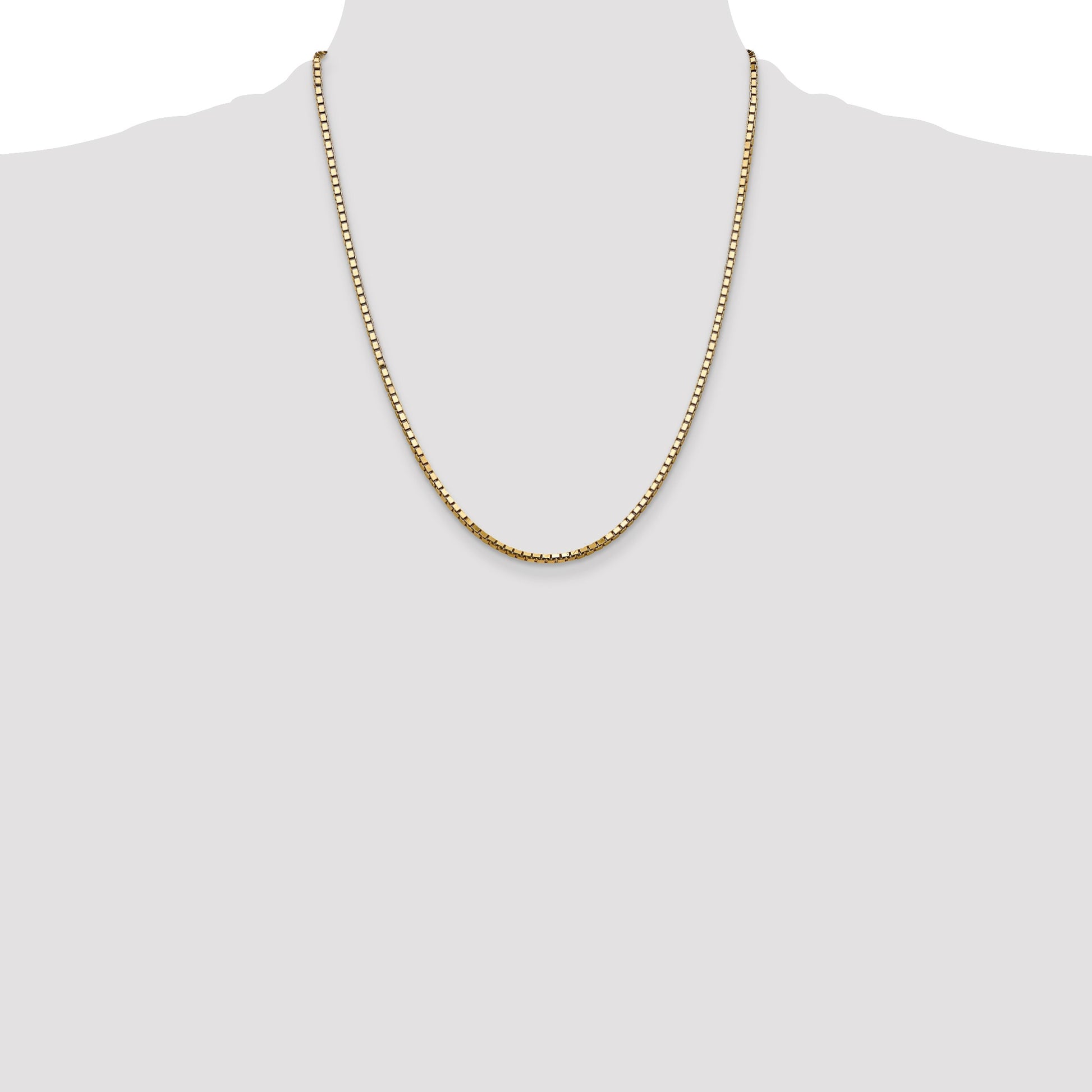 14K 22 inch 2.5mm Box with Lobster Clasp Chain