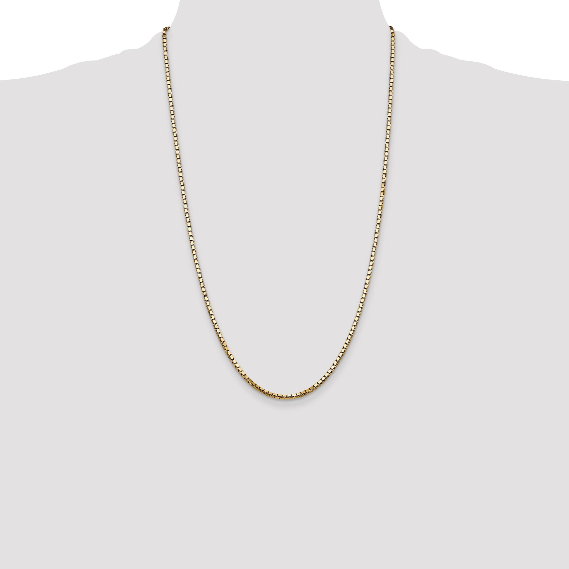 14K 26 inch 2.5mm Box with Lobster Clasp Chain