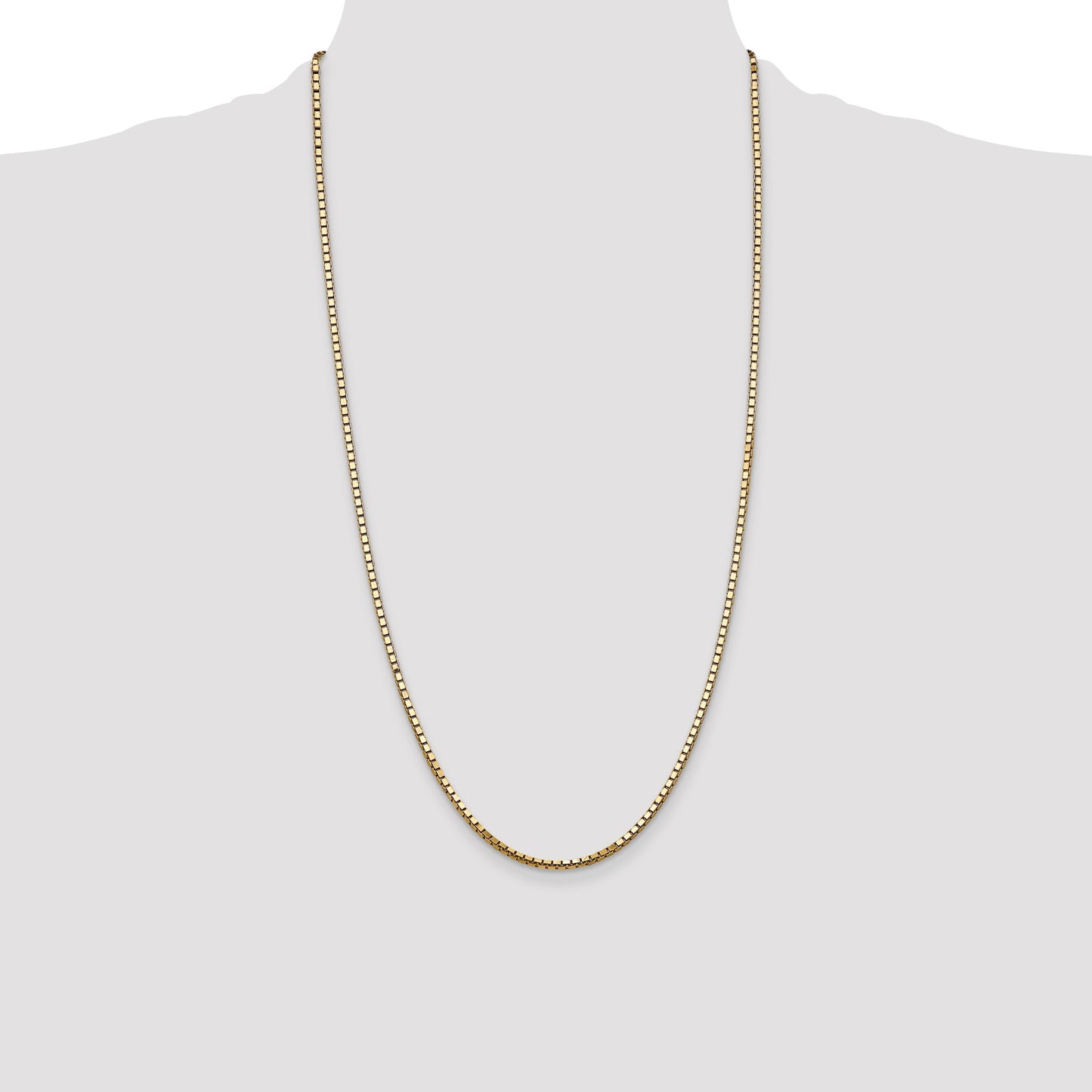 14K 28 inch 2.5mm Box with Lobster Clasp Chain