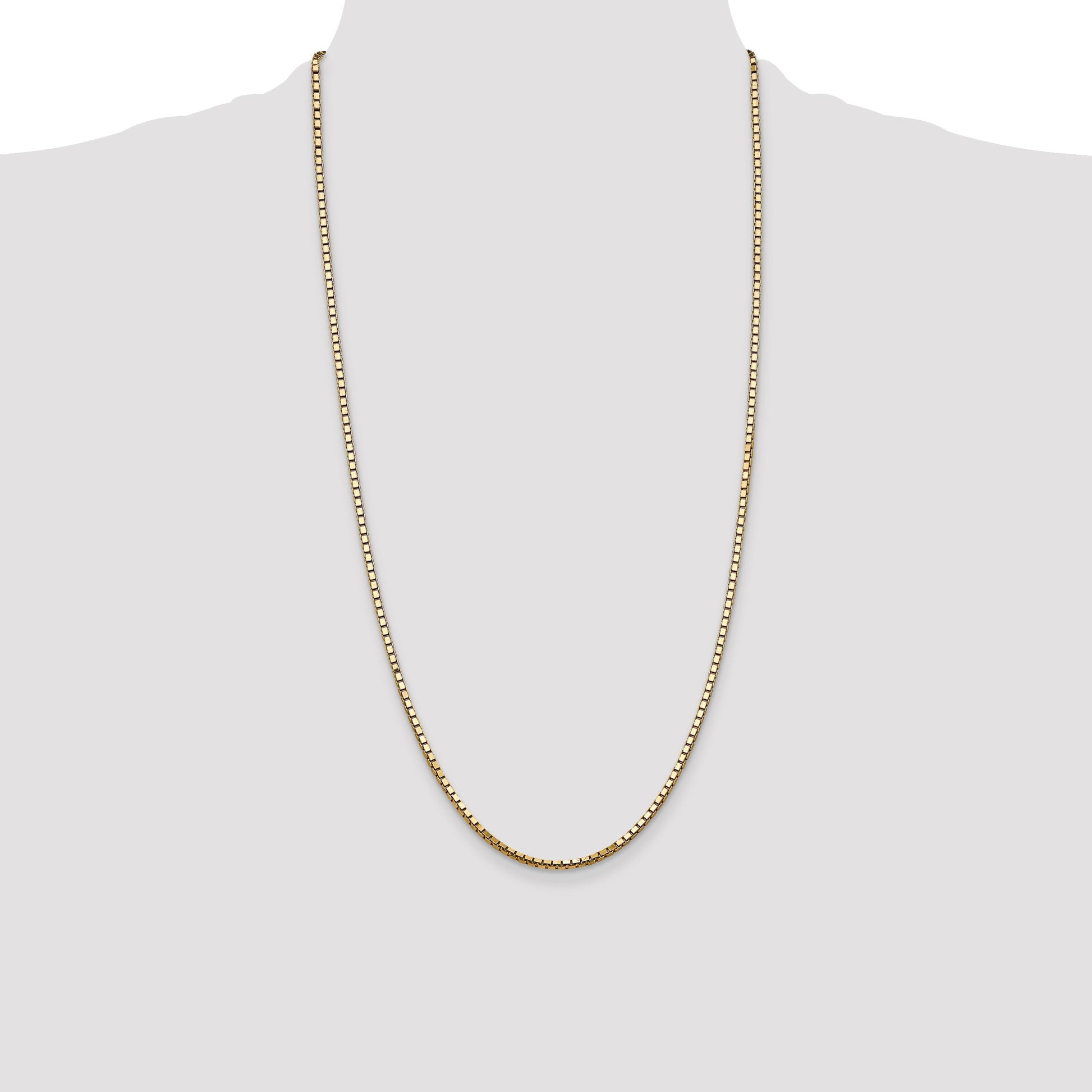 14K 28 inch 2.5mm Box with Lobster Clasp Chain