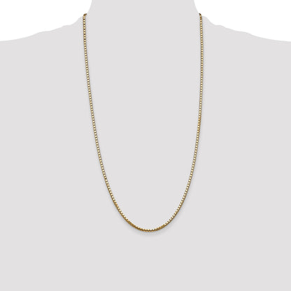 14K 28 inch 2.5mm Box with Lobster Clasp Chain