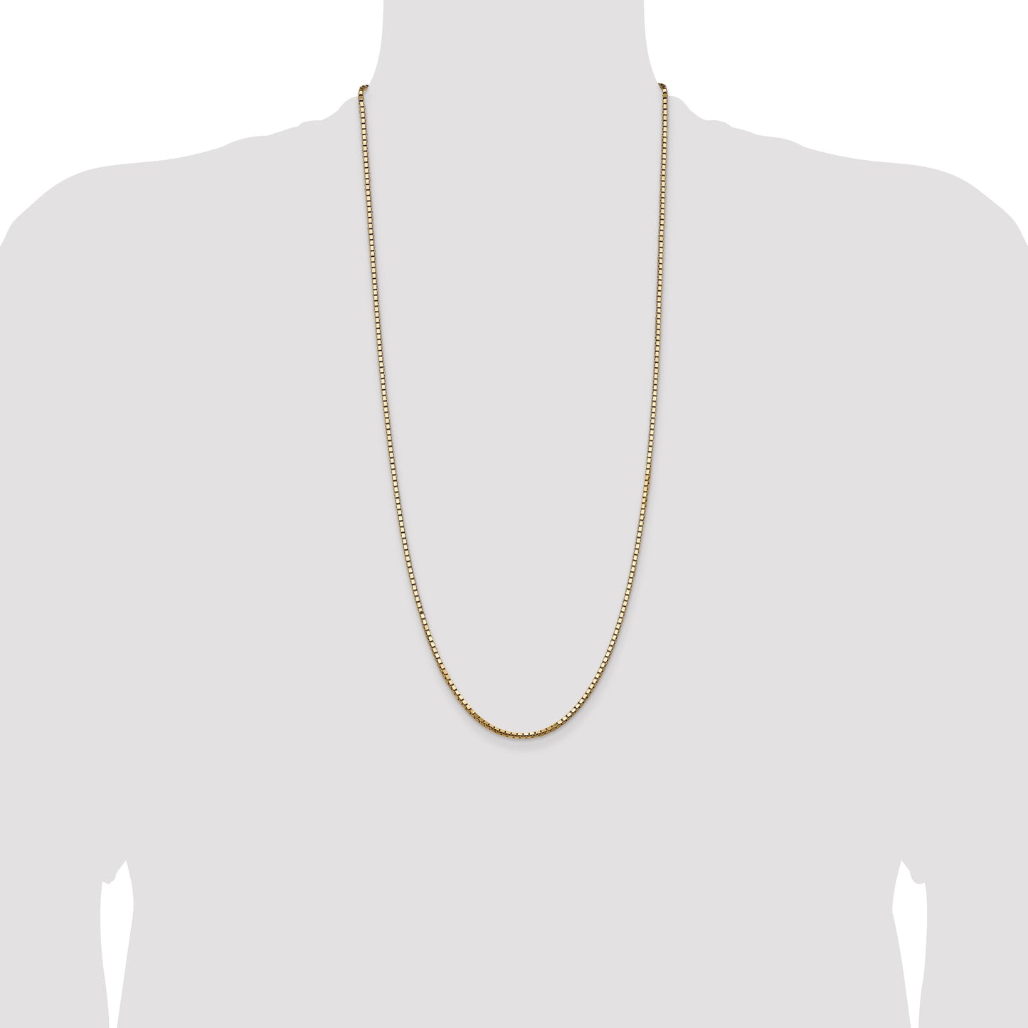 14K 30 inch 2.5mm Box with Lobster Clasp Chain