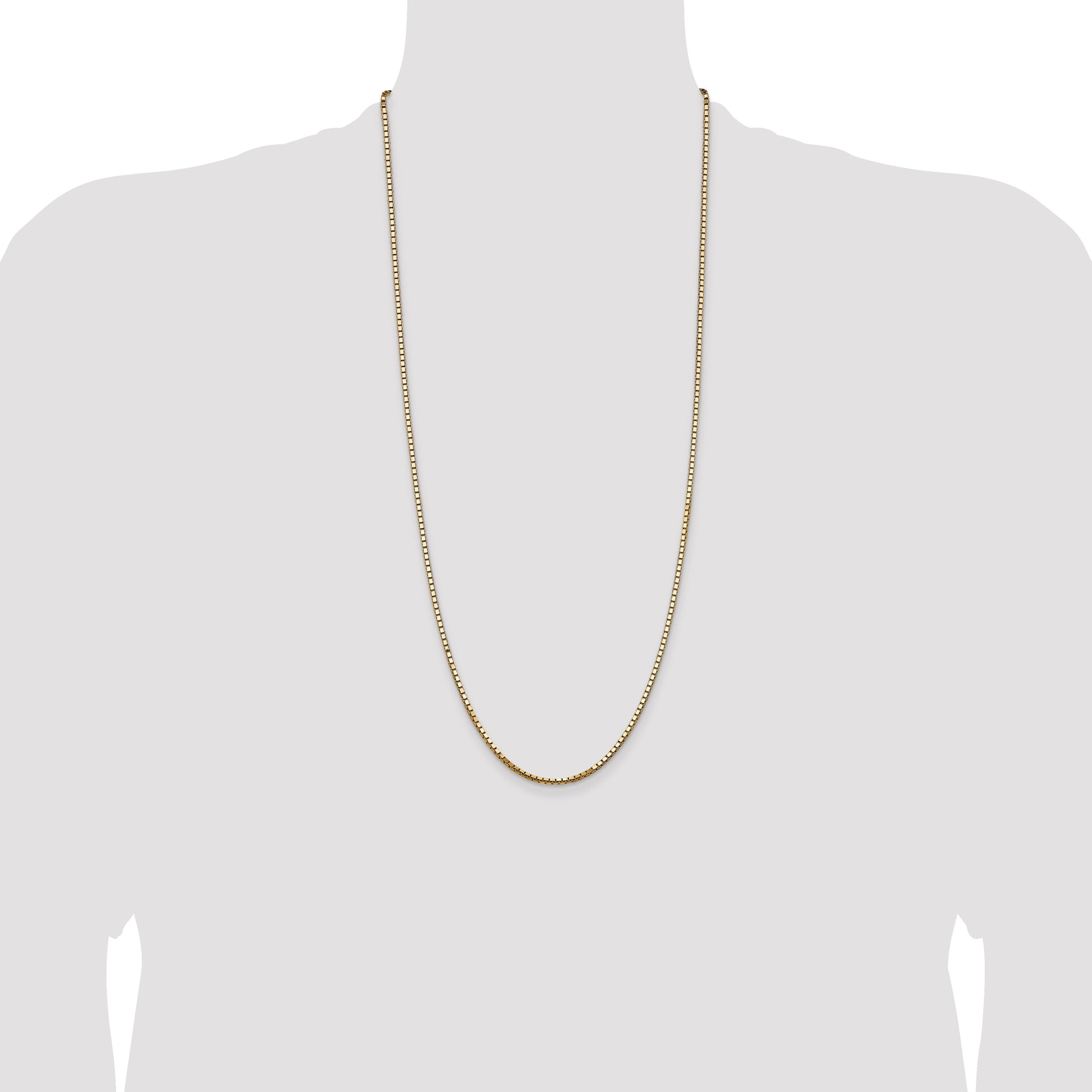 14K 30 inch 2.5mm Box with Lobster Clasp Chain