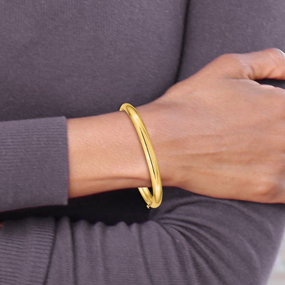 14k 3/16 Polished 5mm Hinged Baby Bangle