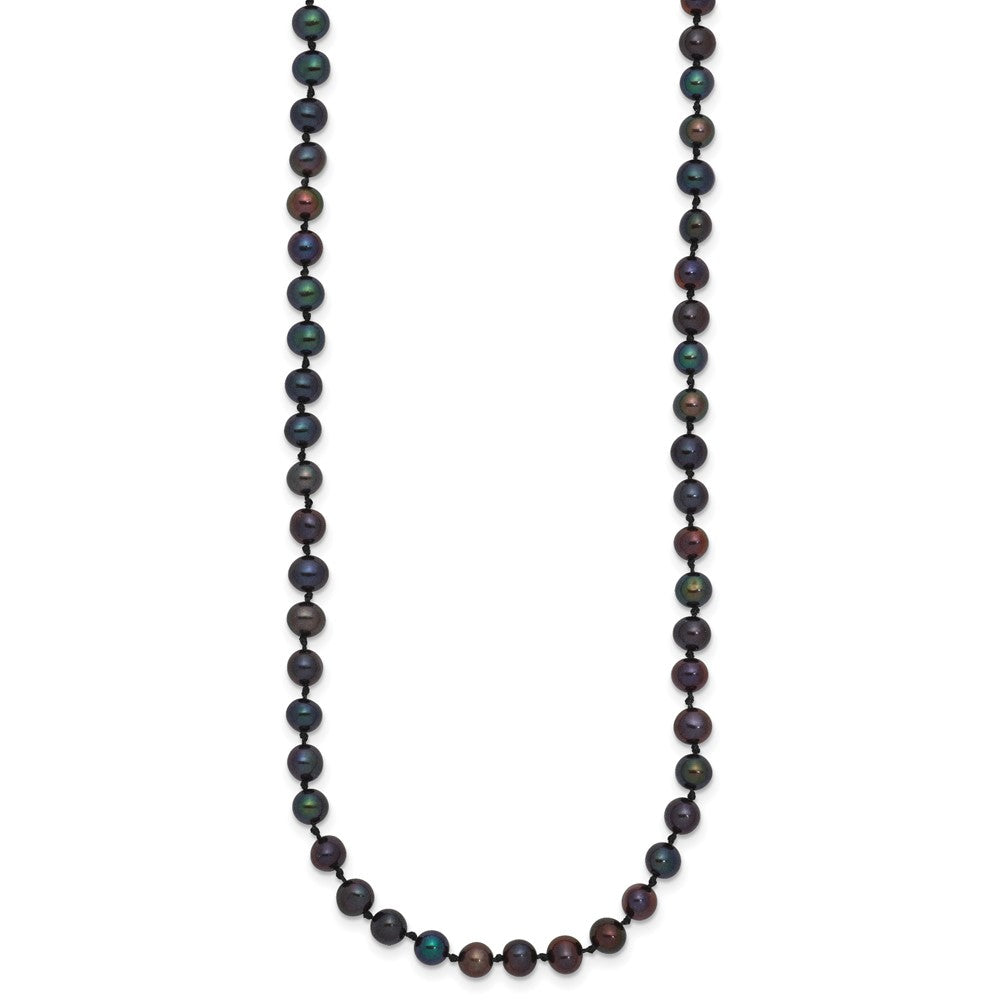 14k 4-5mm Black Near-Round Freshwater Cultured Pearl 16 inch Necklace