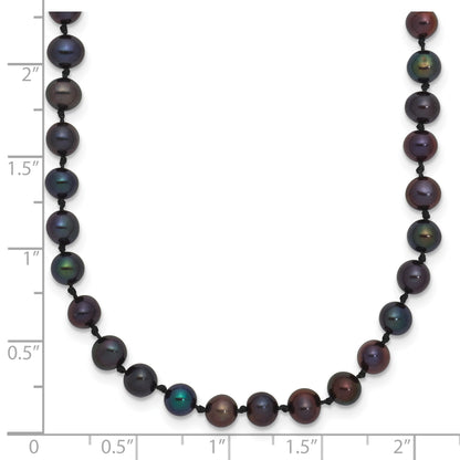 14k 4-5mm Black Near-Round Freshwater Cultured Pearl 18 inch Necklace