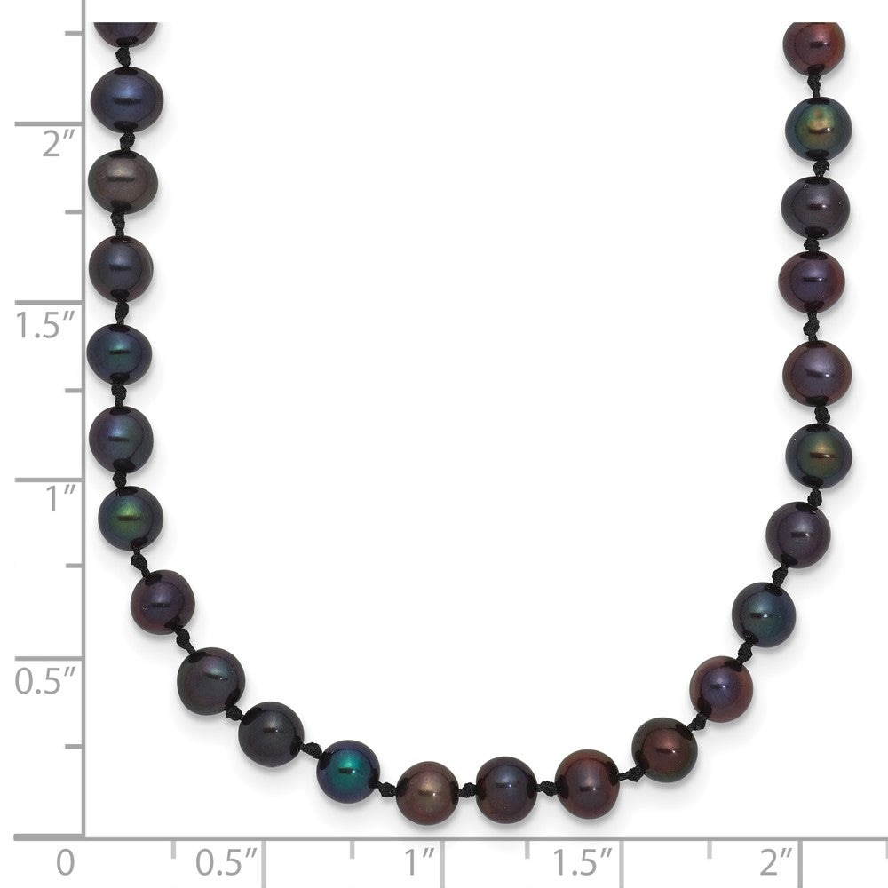 14k 4-5mm Black Near-Round Freshwater Cultured Pearl 16 inch Necklace