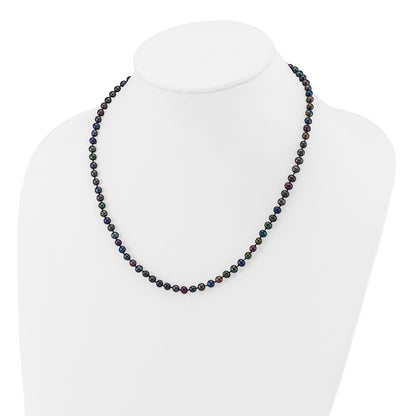 14k 4-5mm Black Near-Round Freshwater Cultured Pearl 18 inch Necklace