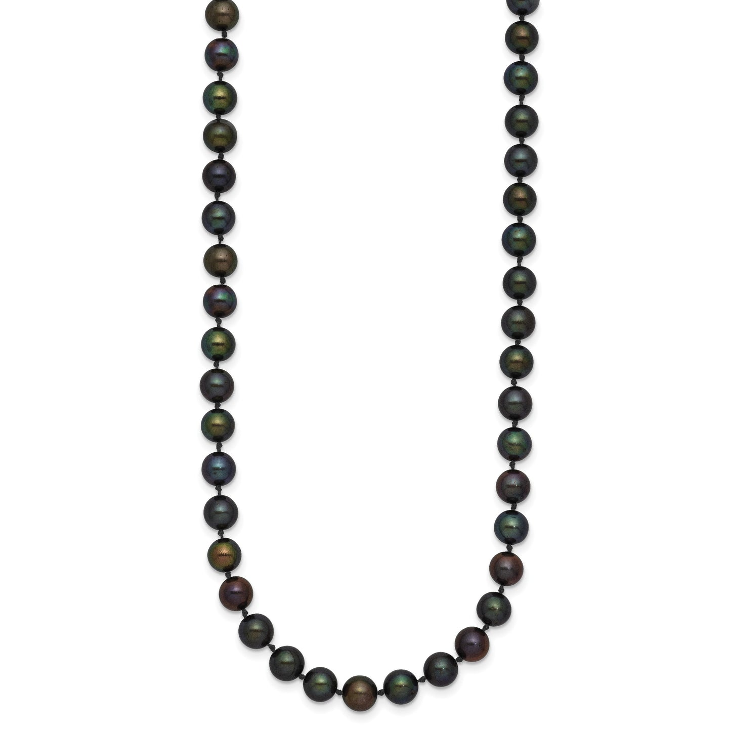 14k 5-6mm Black Near-Round Freshwater Cultured Pearl 20 inch Necklace