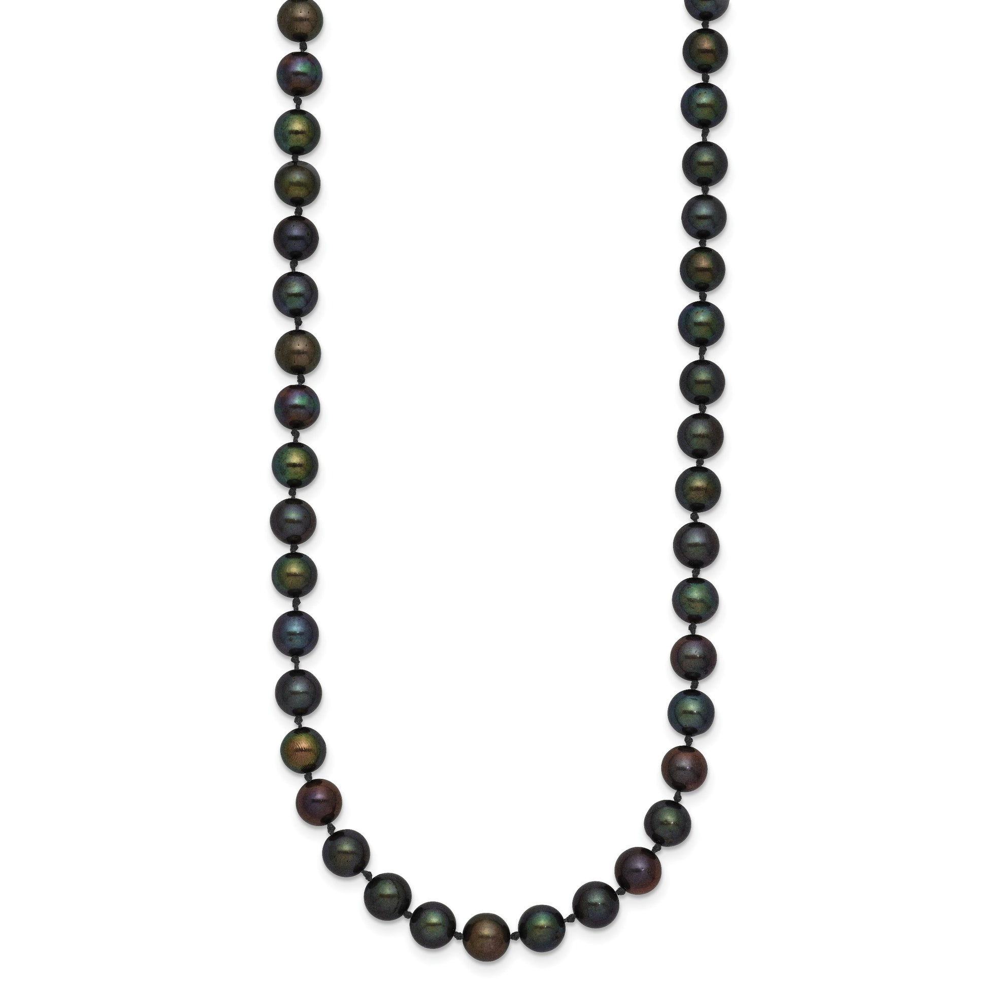 14k 5-6mm Black Near-Round Freshwater Cultured Pearl 20 inch Necklace