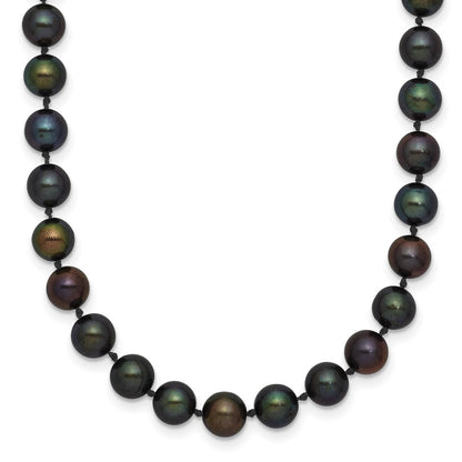 14k 5-6mm Black Near-Round Freshwater Cultured Pearl 18 inch Necklace