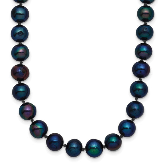 14k 6-7mm Black Near-Round Freshwater Cultured Pearl 18 inch Necklace