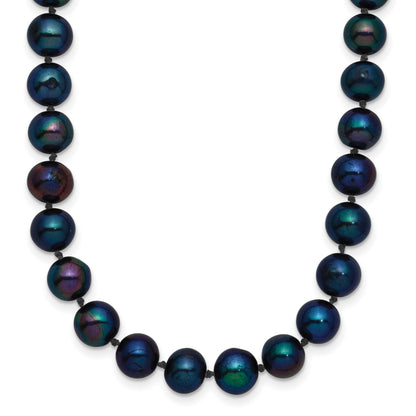 14k 6-7mm Black Near-Round Freshwater Cultured Pearl 20 inch Necklace