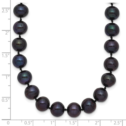 14k 7-8mm Black Near-Round Freshwater Cultured Pearl 20 inch Necklace