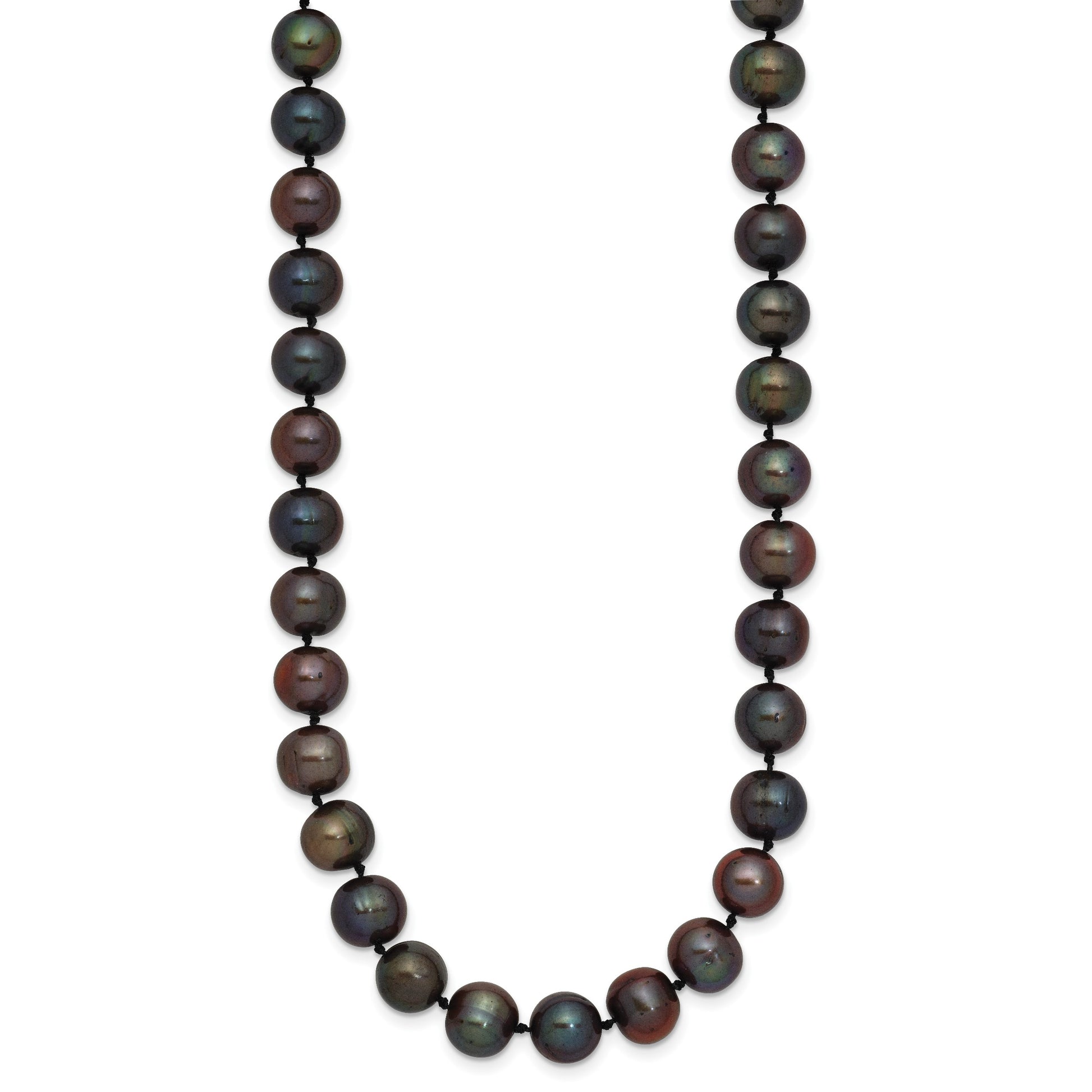 14k 8-9mm Black Near-Round Freshwater Cultured Pearl 24 inch Necklace