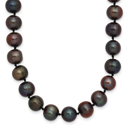 14k 8-9mm Black Near-Round Freshwater Cultured Pearl 20 inch Necklace