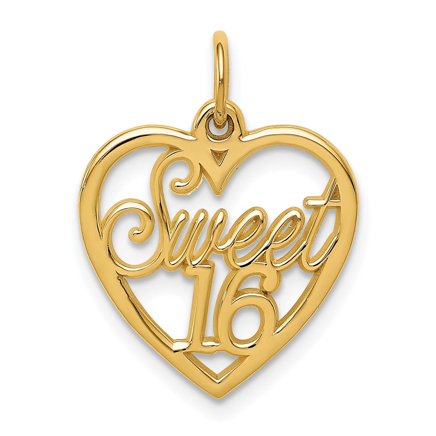 14k SWEET 16 in Heart Charm