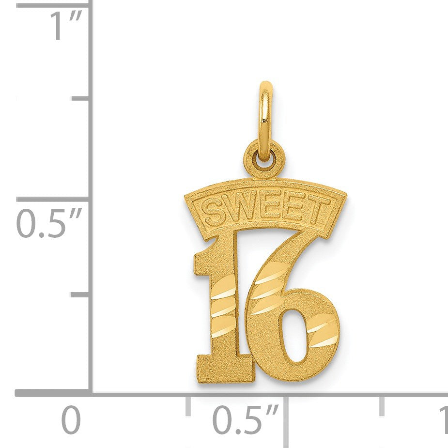 14k SWEET 16 Charm