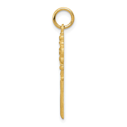14K Polished Fancy Edge Heart Key Charm