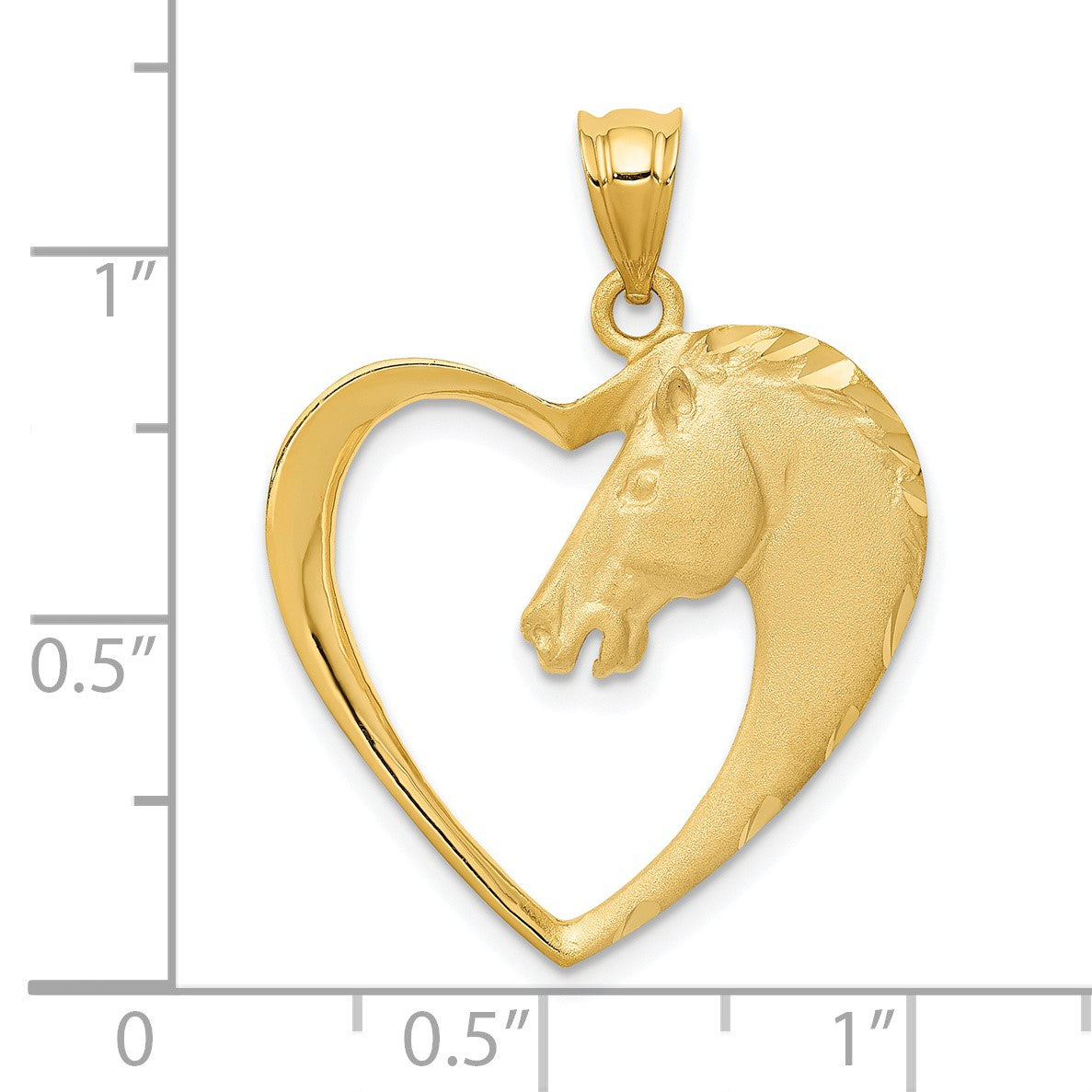 14k Horse In Heart Pendant