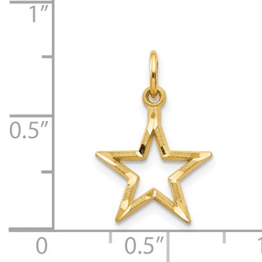 14k Diamond-cut Star Charm