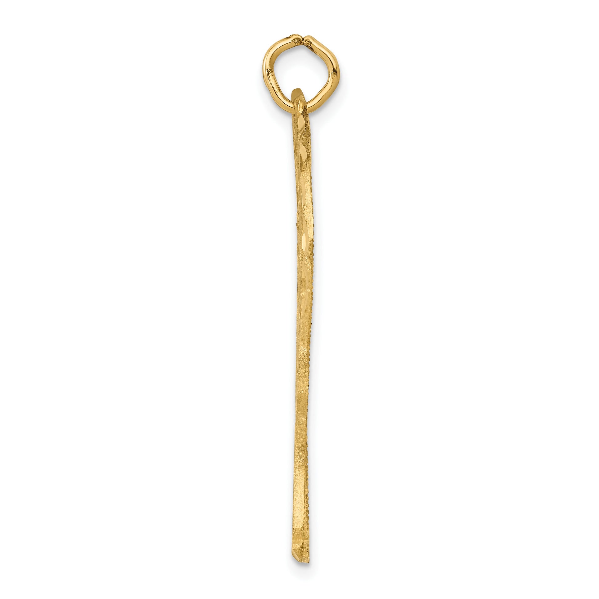 14k Large Satin Diamond-cut Giraffe Charm