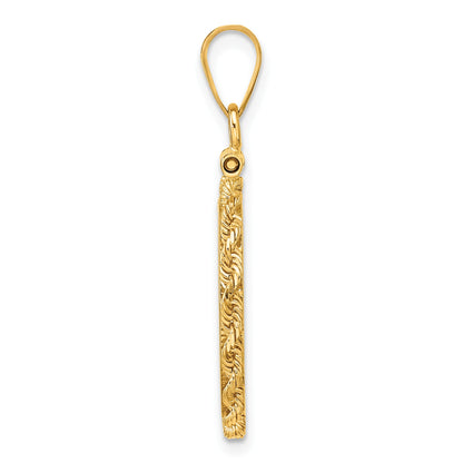 Wideband Distinguished Coin Jewelry 14k Polished Rope 16.5mm x 1.35mm Screw Top Coin Bezel Pendant