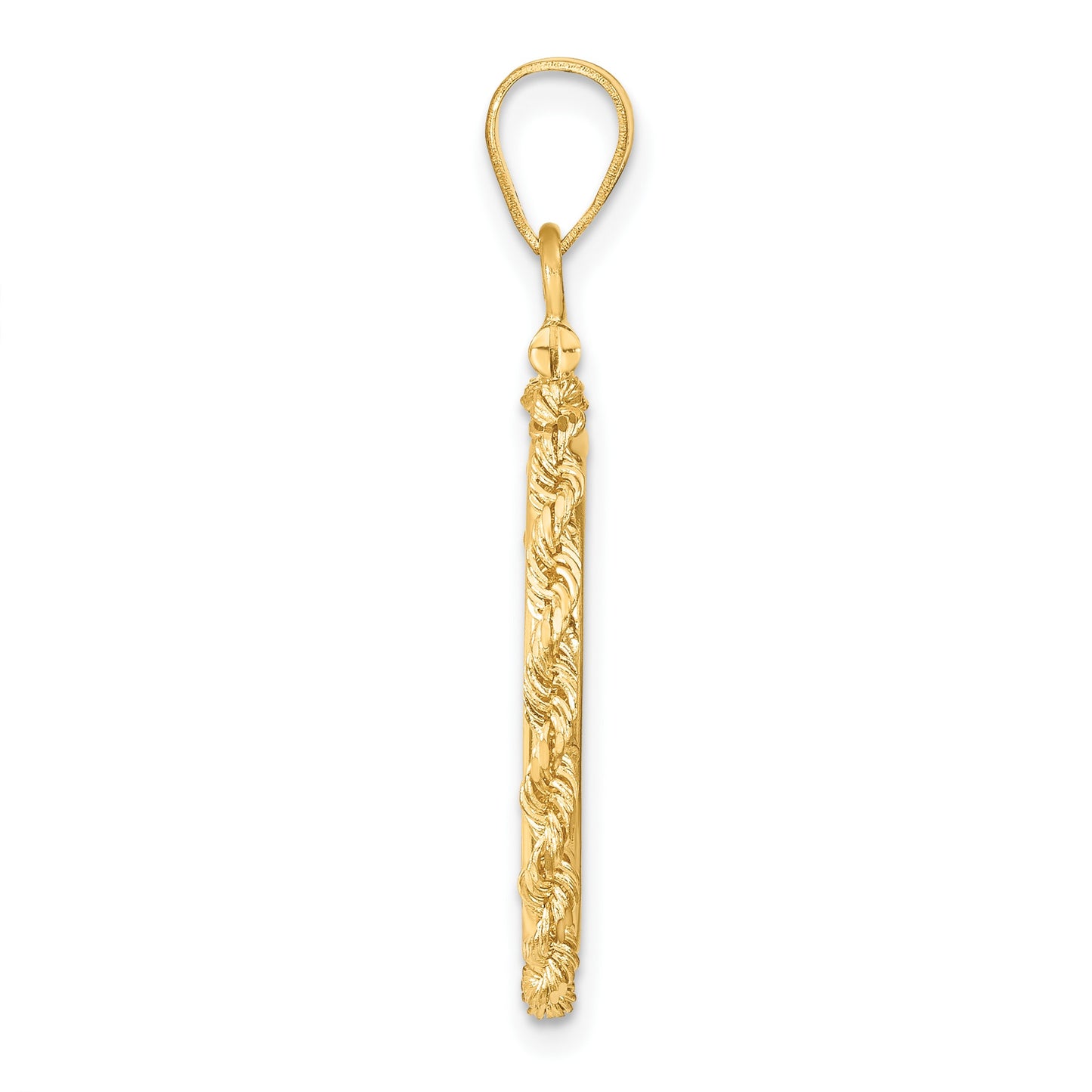 Wideband Distinguished Coin Jewelry 14k Polished Rope 17.8mm x 1.35mm Screw Top Coin Bezel Pendant