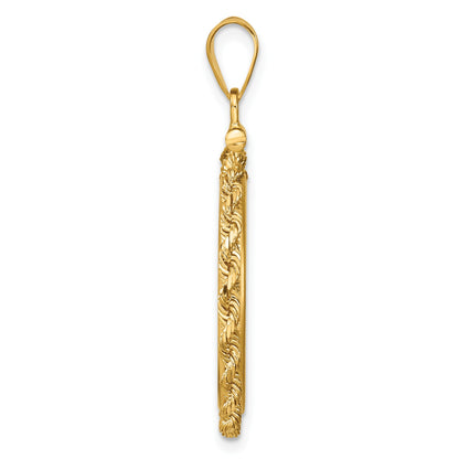 Wideband Distinguished Coin Jewelry 14k Polished Rope 21.6mm x 1.7mm Screw Top Coin Bezel Pendant