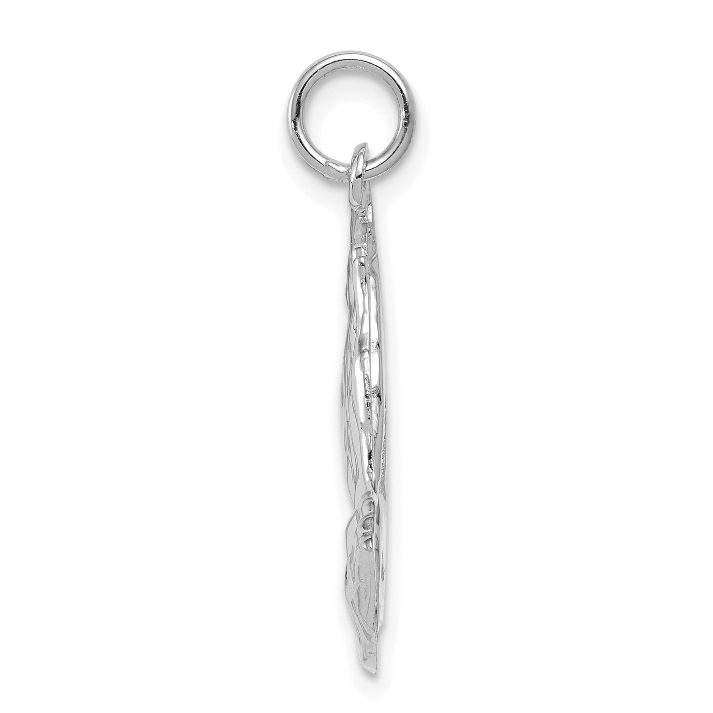 14k White Gold Praying Hands Pendant