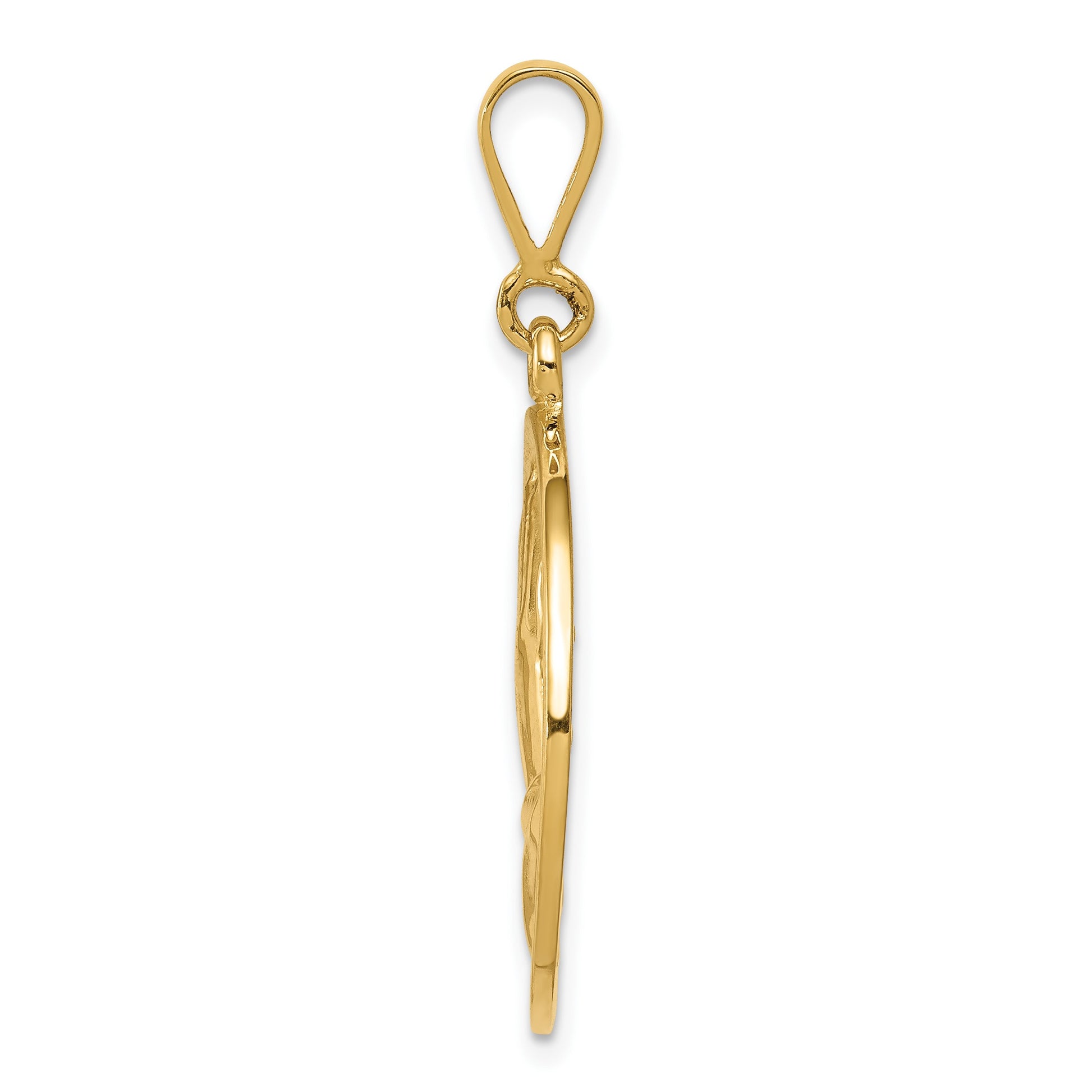 14K Reversible Praying Hands and Serenity Prayer Pendant