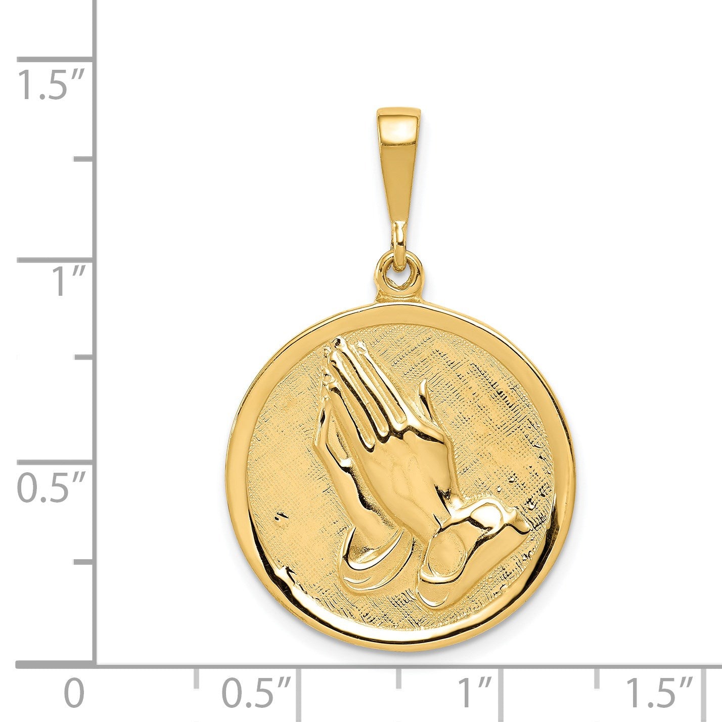 14K Reversible Praying Hands and Serenity Prayer Pendant