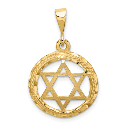14k Star Of David Round Charm